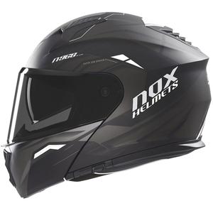 Vyklápěcí helma na motorku NOX N968 Ultra matná černo-bílá