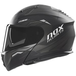 Vyklápěcí helma na motorku NOX N968 Ultra matná černo-titanová