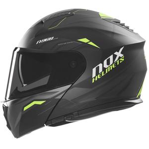Vyklápěcí helma na motorku NOX N968 Ultra matná černo-fluo žlutá