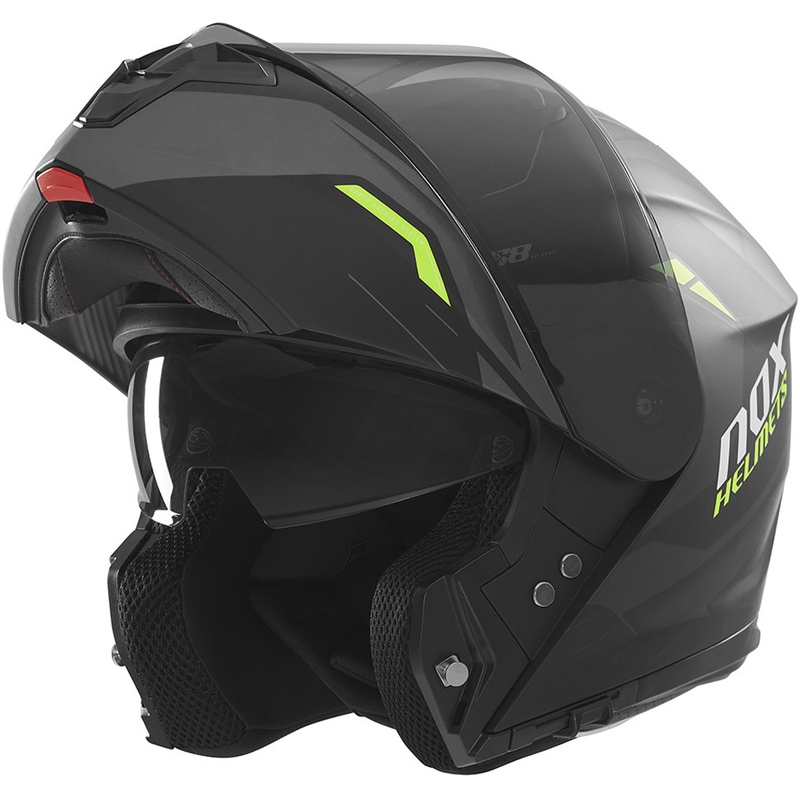 Vyklápěcí helma na motorku NOX N968 Ultra matná černo-fluo žlutá