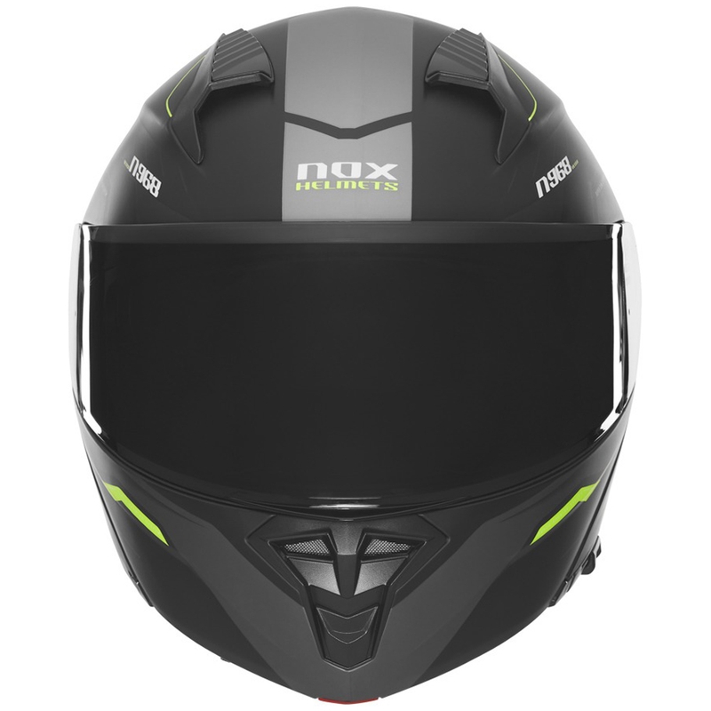 Vyklápěcí helma na motorku NOX N968 Ultra matná černo-fluo žlutá