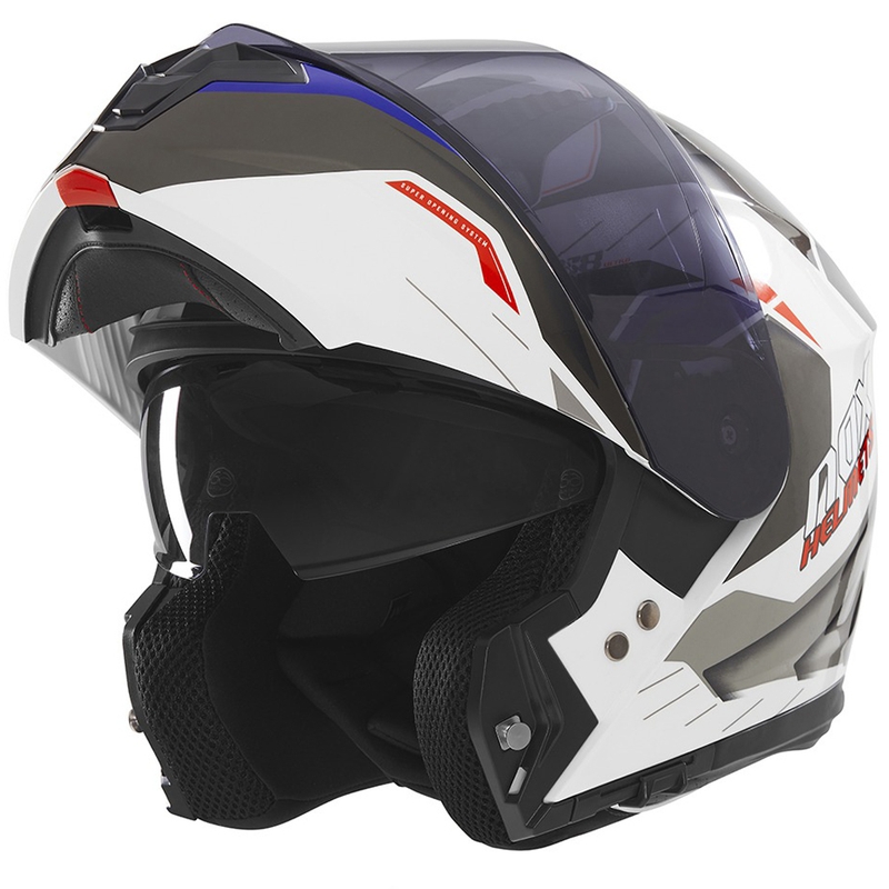 Vyklápěcí helma na motorku NOX N968 Ultra bílo-šedá