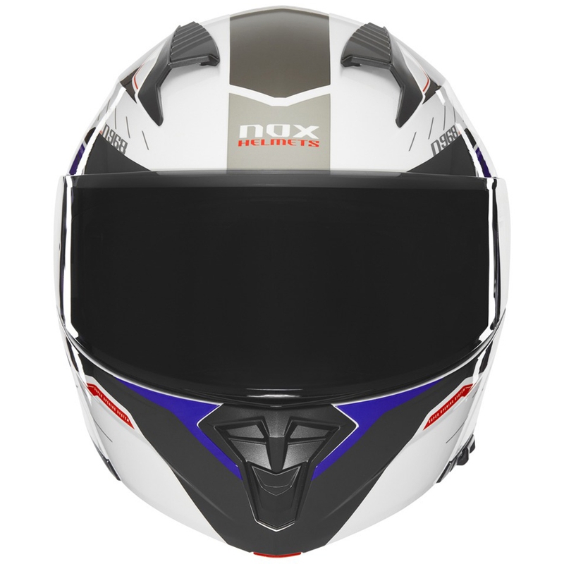 Vyklápěcí helma na motorku NOX N968 Ultra bílo-šedá