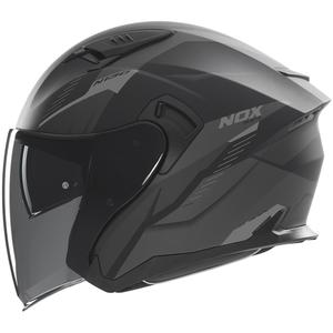 Otevřená helma na motorku NOX N130 Myst matná černo-stříbrná