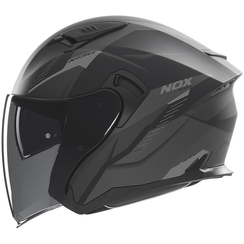 Otevřená helma na motorku NOX N130 Myst matná černo-stříbrná