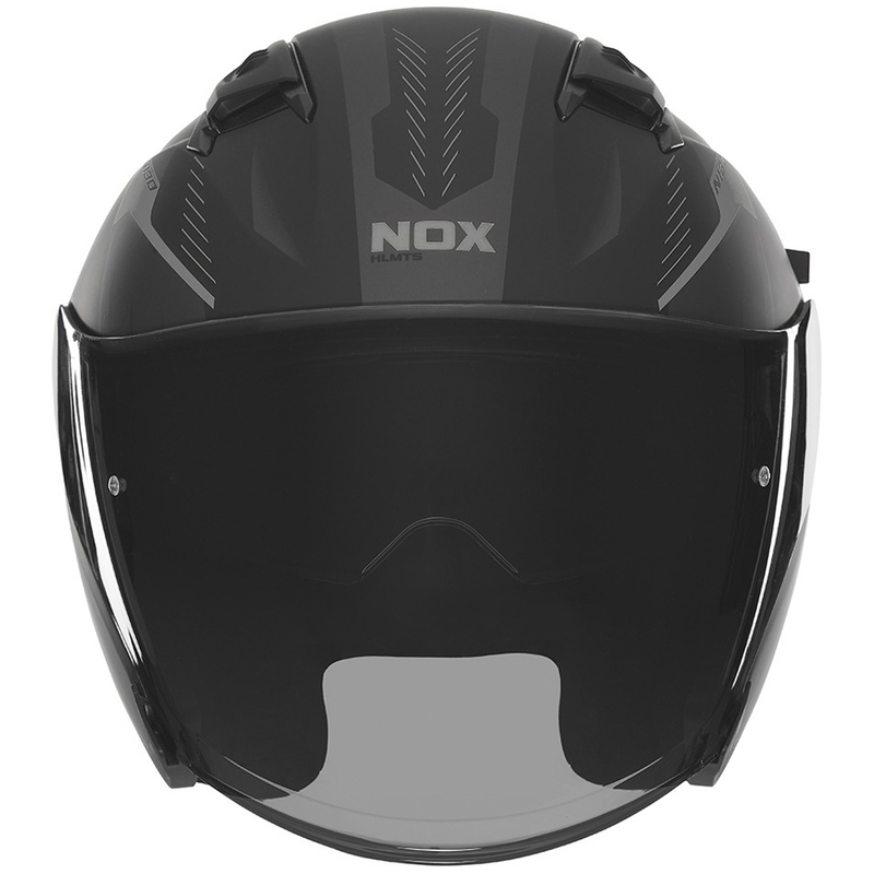 Otevřená helma na motorku NOX N130 Myst matná černo-stříbrná