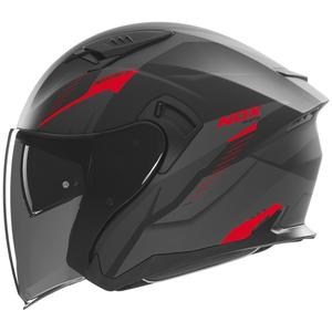 Otevřená helma na motorku NOX N130 Myst matná černo-červená