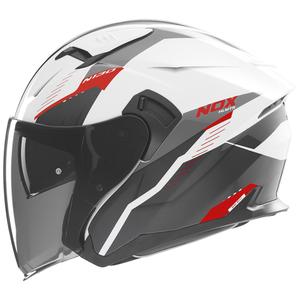 Otevřená helma na motorku NOX N130 Myst bílo-černo-červená