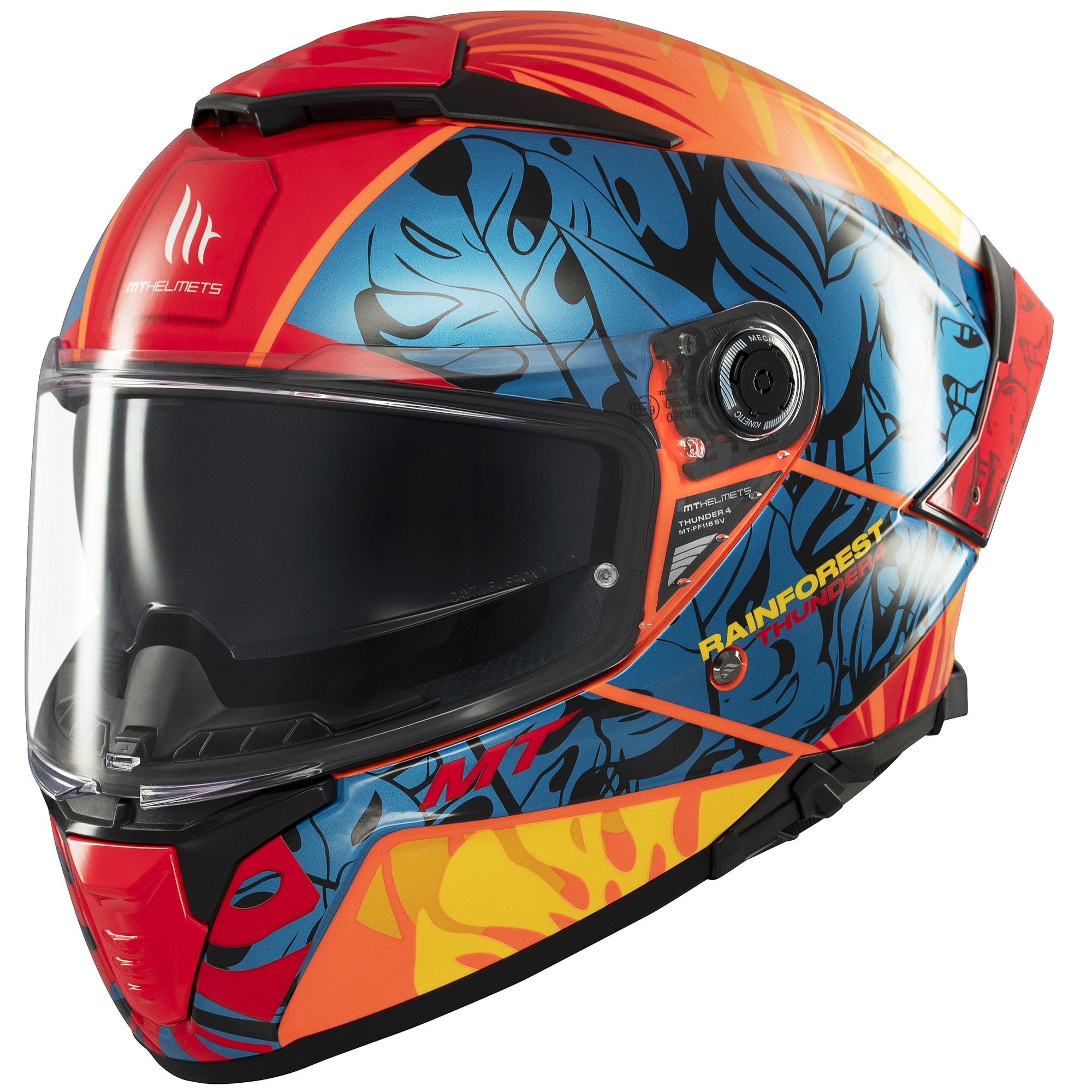 Integrální helma na motorku MT Thunder 4 SV Rainforest modro-oranžová Velikost: XS
