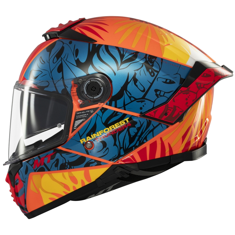 Integrální helma na motorku MT Thunder 4 SV Rainforest modro-oranžová