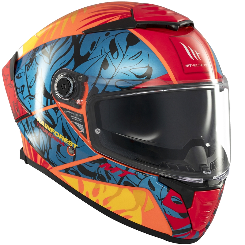 Integrální helma na motorku MT Thunder 4 SV Rainforest modro-oranžová