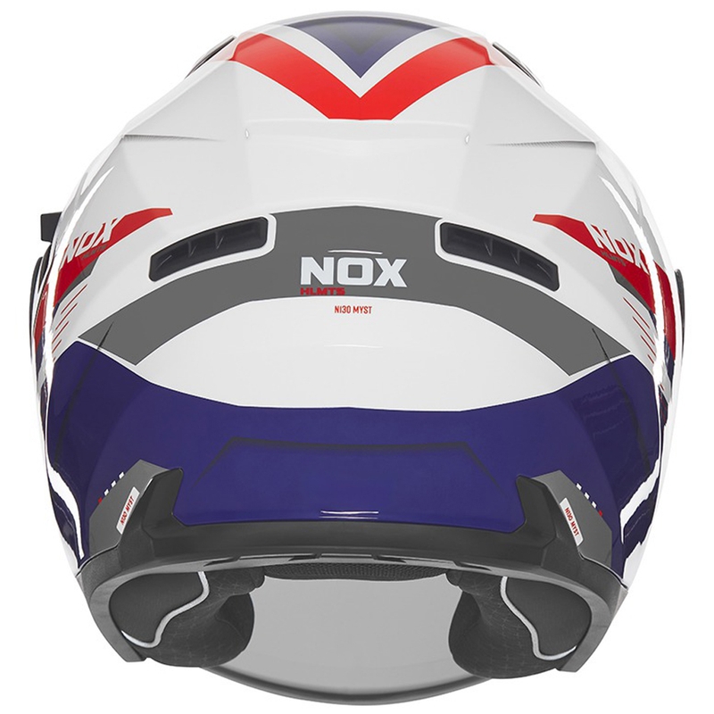 Otevřená helma na motorku NOX N130 Myst bílo-modro-červená