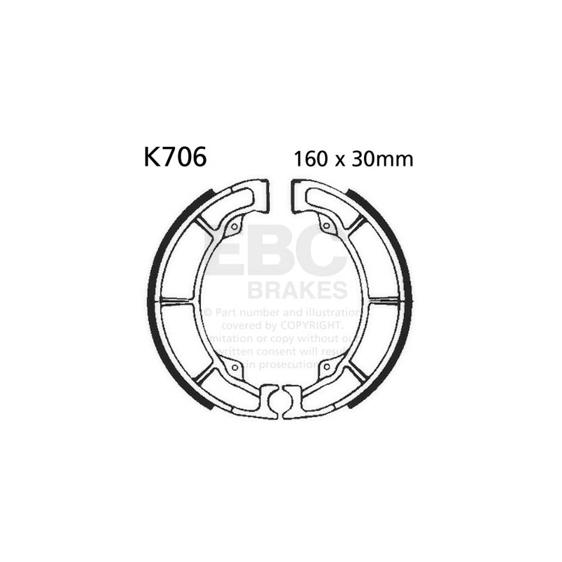Sada brzdových čelistí EBC včetně pružin