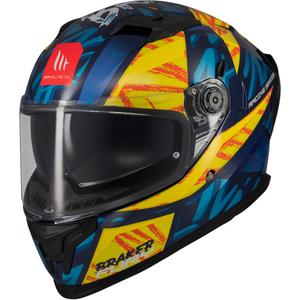 Integrální helma na motorku MT Braker SV Fury modro-žlutá
