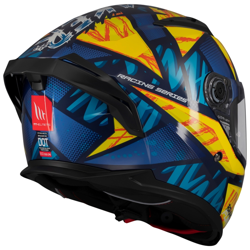 Integrální helma na motorku MT Braker SV Fury modro-žlutá
