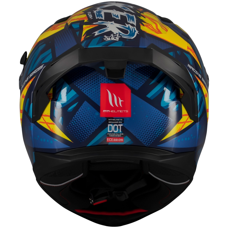 Integrální helma na motorku MT Braker SV Fury modro-žlutá