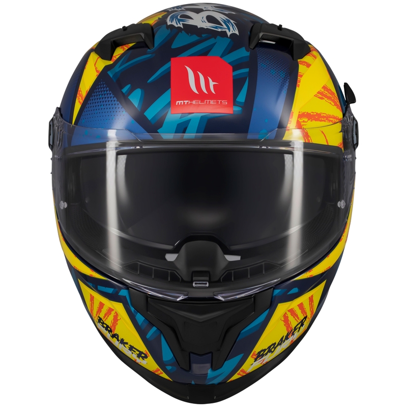 Integrální helma na motorku MT Braker SV Fury modro-žlutá