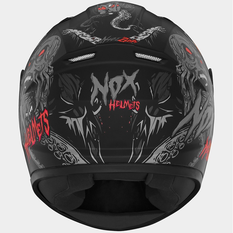 Dětská integrální helma na motorku NOX N731 ZUMBI matná černo-červená