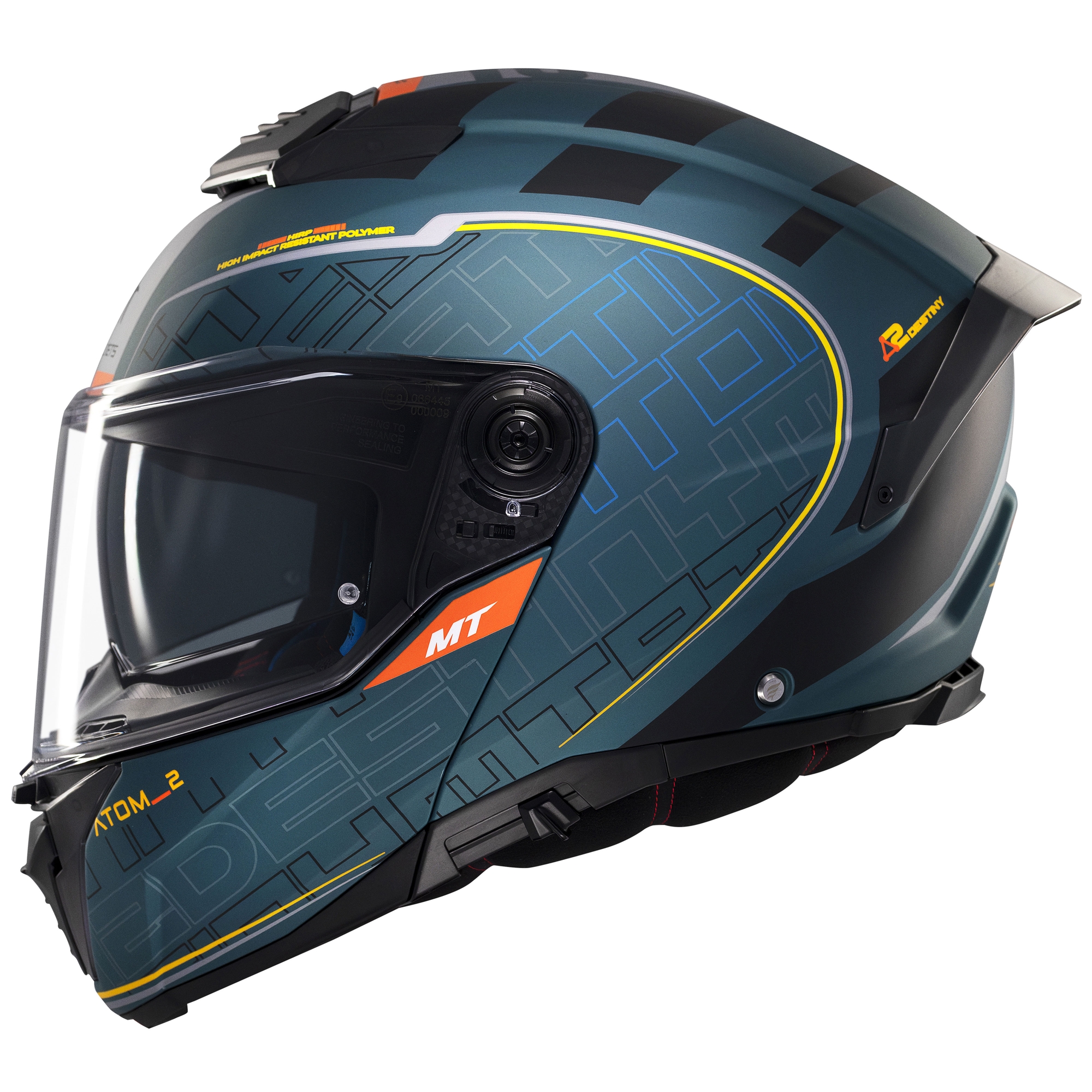 Výklopná helma na motorku MT Atom 2 SV Destiny matná zeleno-černá Velikost: XS