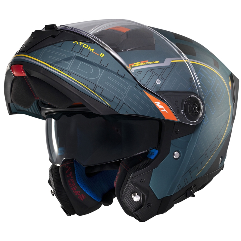Výklopná helma na motorku MT Atom 2 SV Destiny matná zeleno-černá