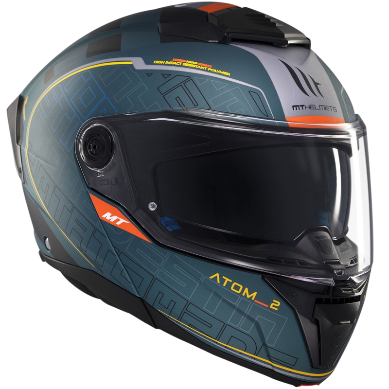 Výklopná helma na motorku MT Atom 2 SV Destiny matná zeleno-černá