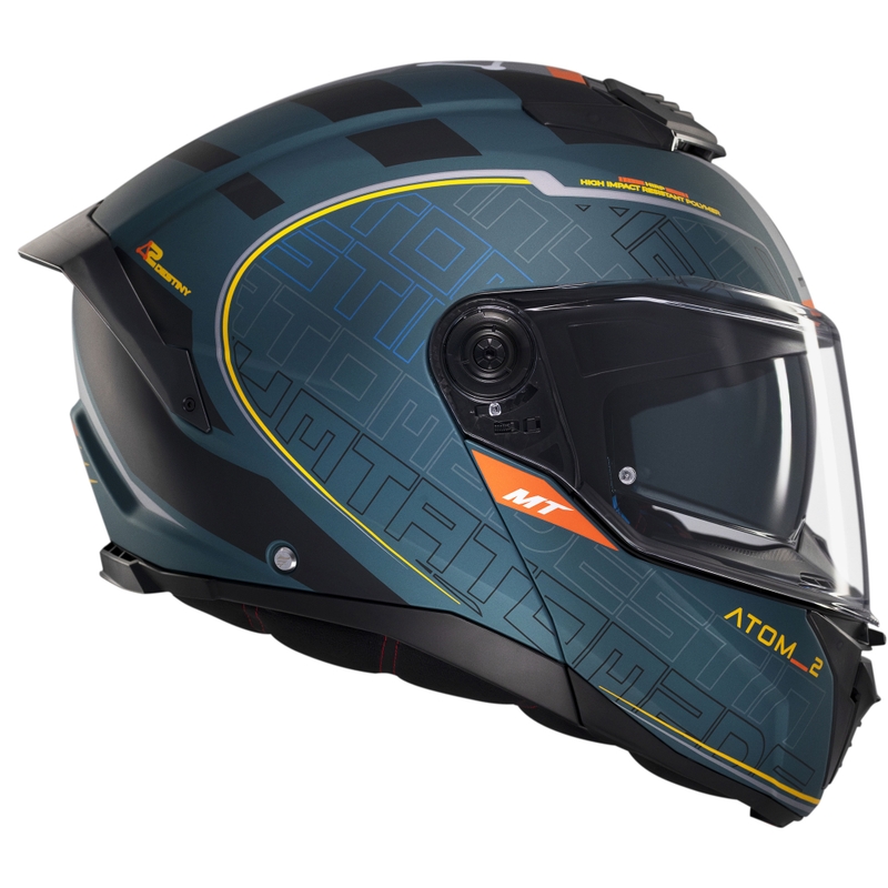 Výklopná helma na motorku MT Atom 2 SV Destiny matná zeleno-černá