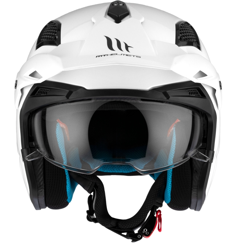 Otevřená trialová helma na motorku MT District SV Solid bílá