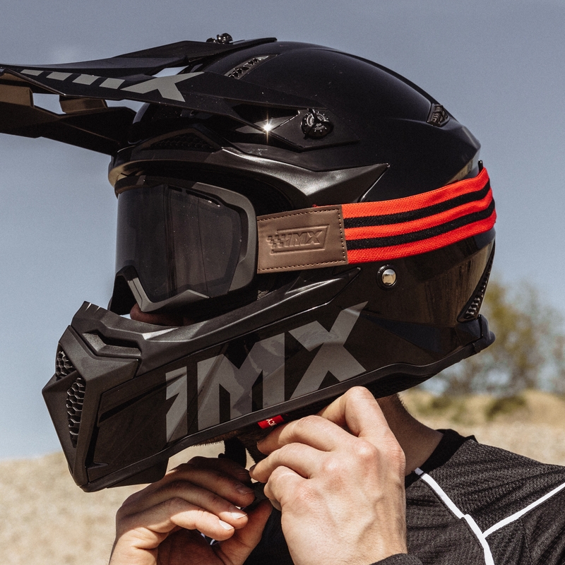 Motokrosové brýle iMX Endurance Rust černo-červené s kouřovým plexi