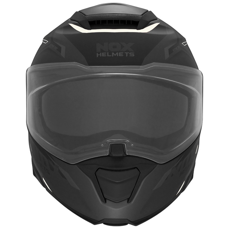 Vyklápěcí helma na motorku NOX N967 Synchro matná černo-bílá