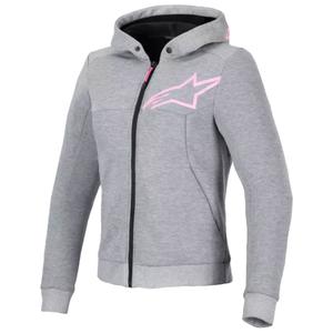 Dámská mikina na motorku Alpinestars Stella Chrome V2 Sport šedo-růžová