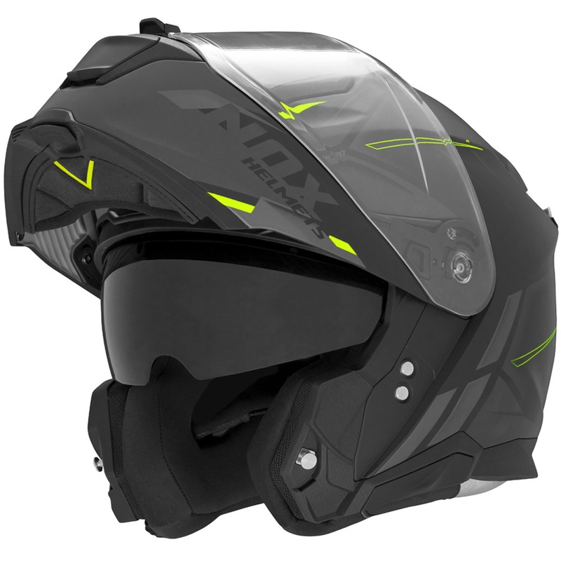 Vyklápěcí helma na motorku NOX N967 Synchro matná černo-fluo žlutá