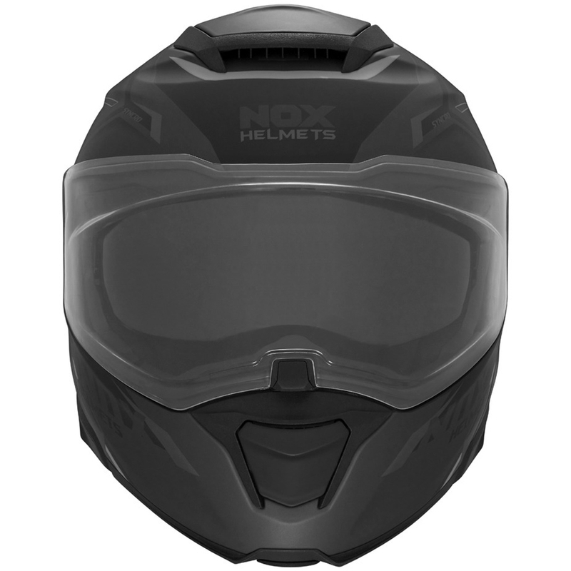 Vyklápěcí helma na motorku NOX N967 Synchro matná černo-šedá