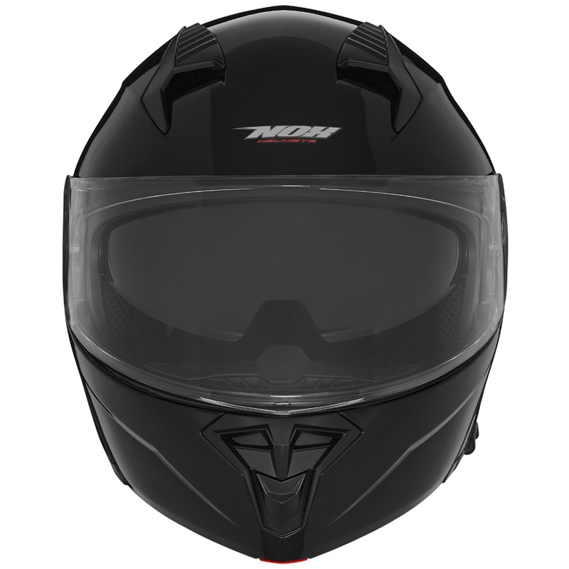 Vyklápěcí helma na motorku NOX N968 lesklá černá