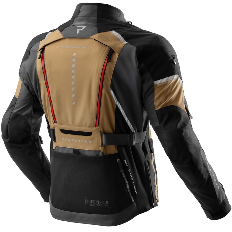 Bunda na motorku Rebelhorn Hardy 3.0 béžovo-šedo-červená
