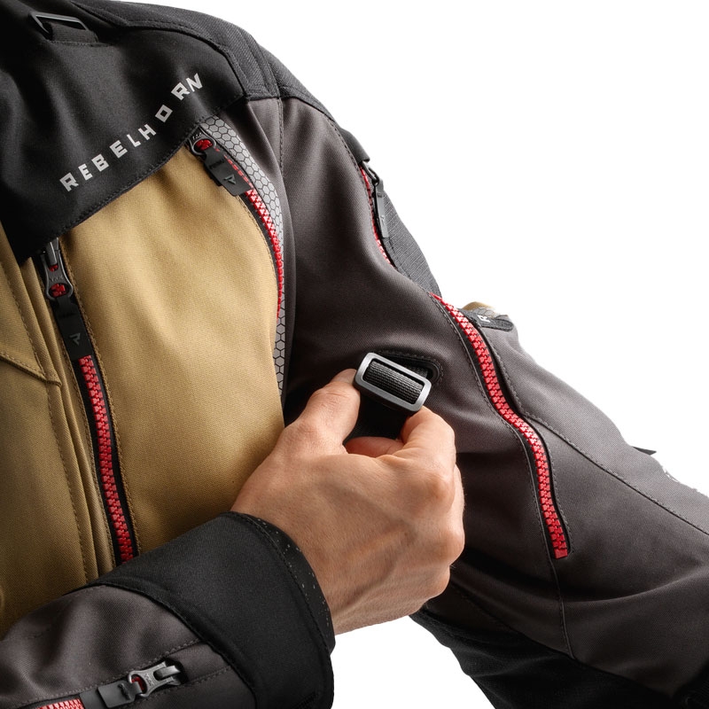 Bunda na motorku Rebelhorn Hardy 3.0 béžovo-šedo-červená