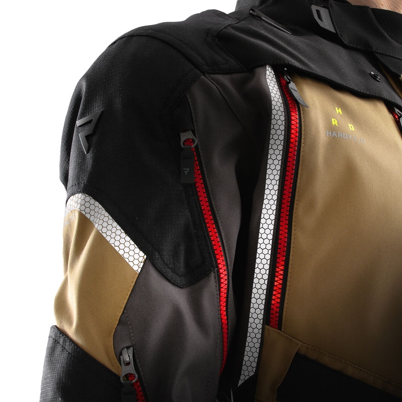 Bunda na motorku Rebelhorn Hardy 3.0 béžovo-šedo-červená
