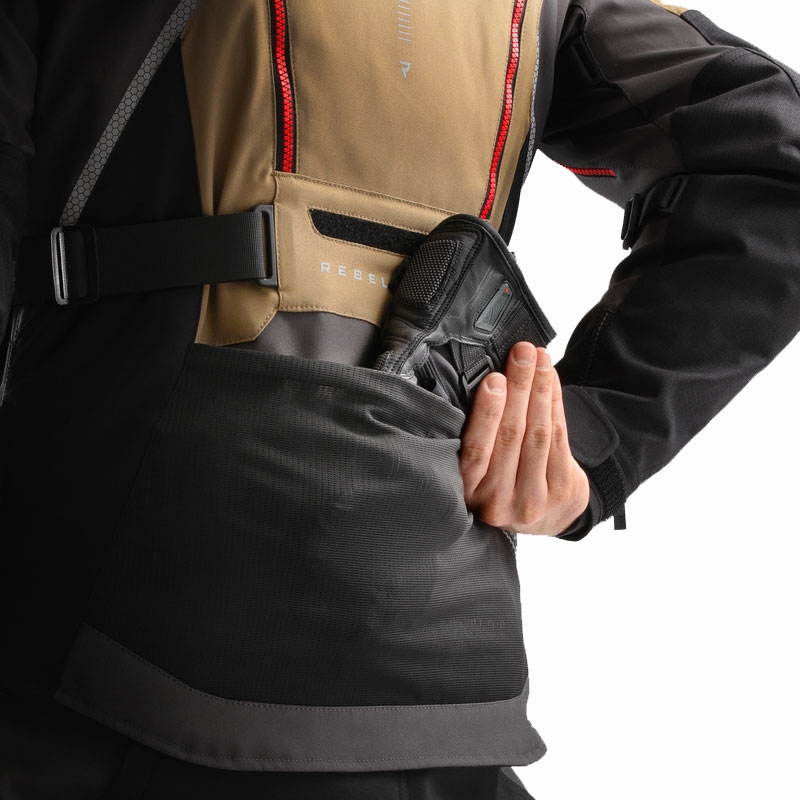 Bunda na motorku Rebelhorn Hardy 3.0 béžovo-šedo-červená