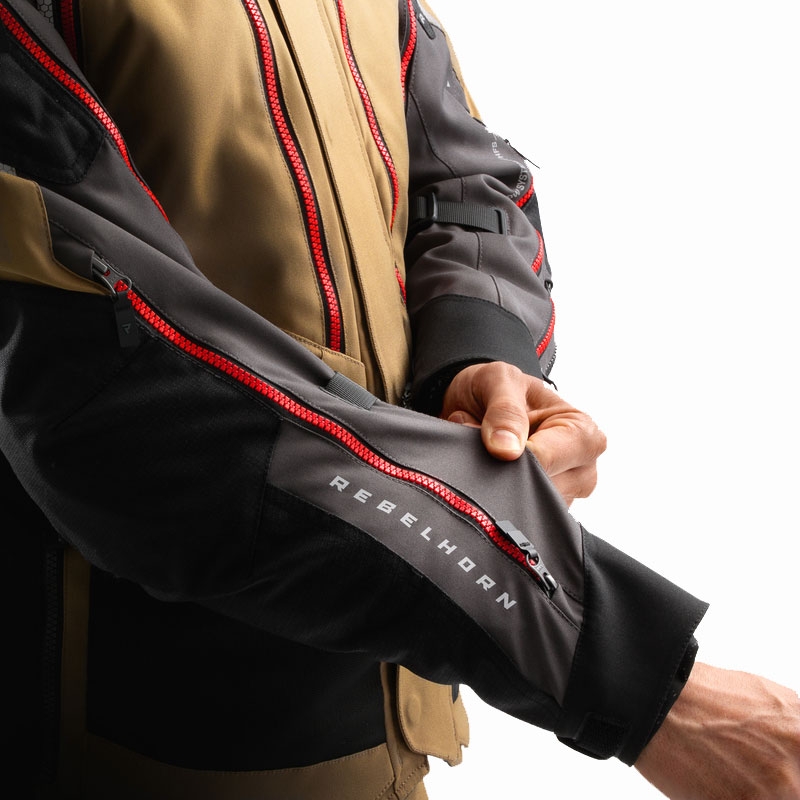 Bunda na motorku Rebelhorn Hardy 3.0 béžovo-šedo-červená