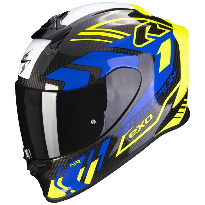 Integrální přilba Scorpion EXO-R1 EVO Carbon Air Supra černo-fluo žluto-modrá