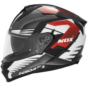 Integrální helma na motorku NOX N304S CARVER černo-bílo-červená