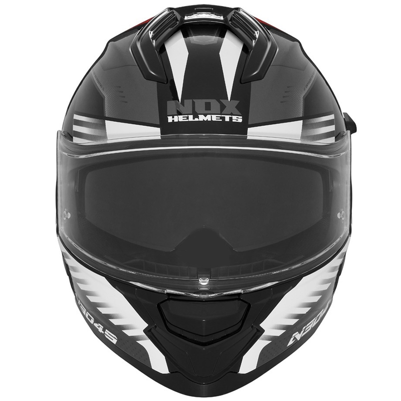 Integrální helma na motorku NOX N304S CARVER černo-bílo-červená