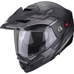 Přilba na motorku  SCORPION ADX-2 CARRERA matná černo-stříbrná