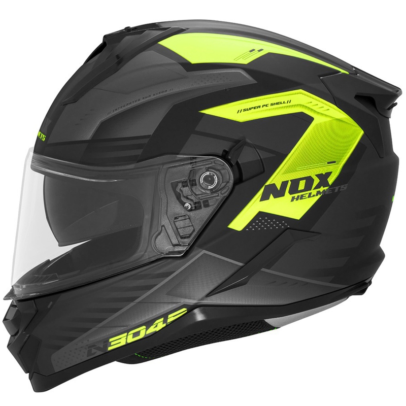 Integrální helma na motorku NOX N304S CARVER matná černo-žlutá