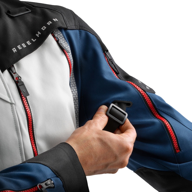 Bunda na motorku Rebelhorn Hardy 3.0 modro-šedo-červená