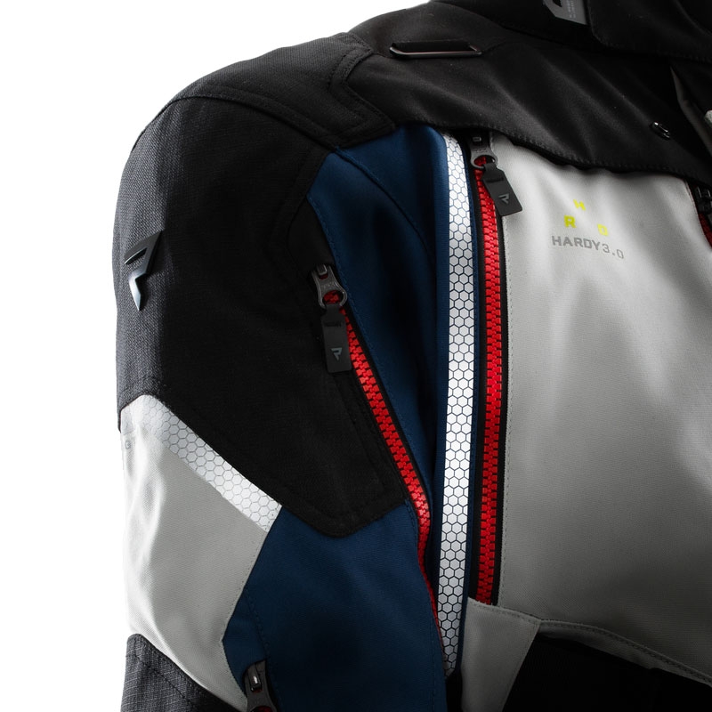 Bunda na motorku Rebelhorn Hardy 3.0 modro-šedo-červená