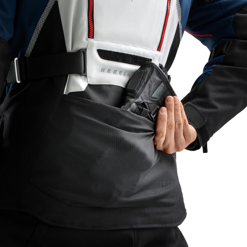 Bunda na motorku Rebelhorn Hardy 3.0 modro-šedo-červená