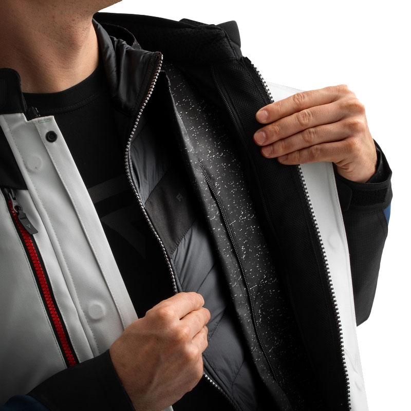 Bunda na motorku Rebelhorn Hardy 3.0 modro-šedo-červená