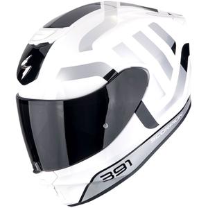 Integrální helma na motorku Scorpion EXO-391 AROK bílo-černo-stříbrná