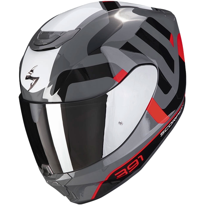 Integrální přilba na motorku Scorpion EXO-391 Arok šedo-červeno-černá výprodej