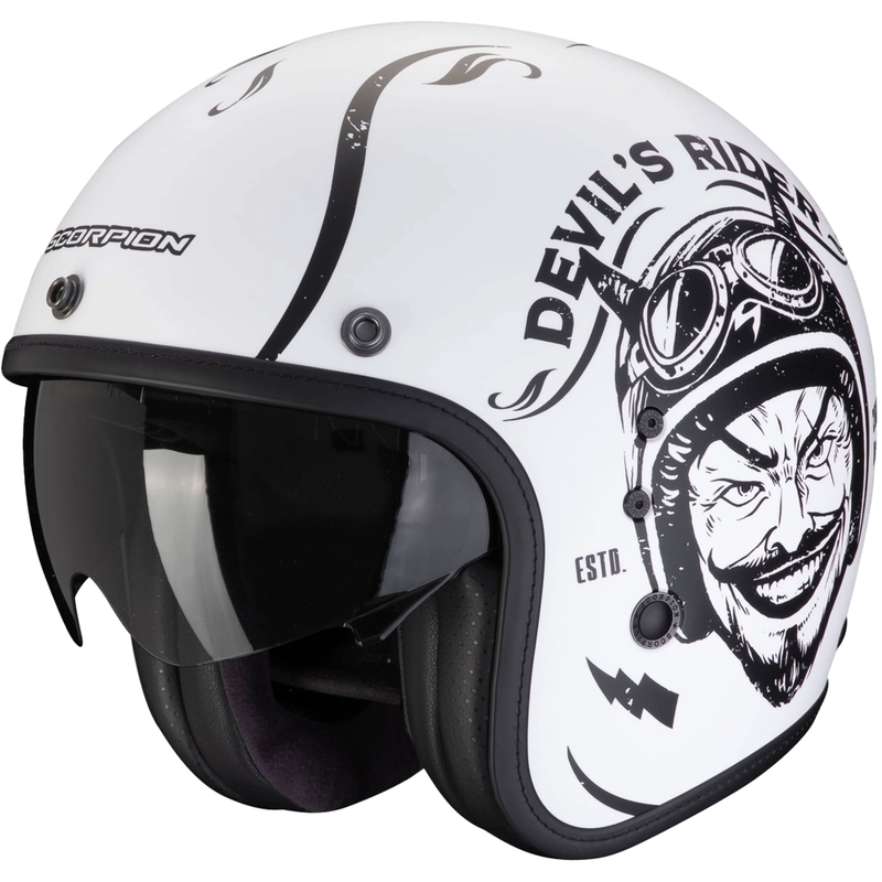 Otevřená helma na motorku Scorpion Belfast Evo ROMEO matná černo-bílá výprodej